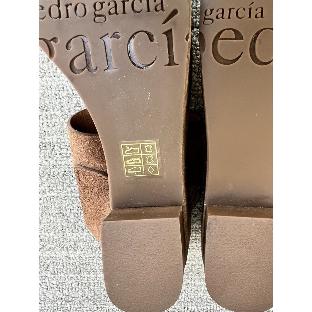 PEDRO GARCIA Dune Platform Wedge Brown Leather Sandals Women's Size 7 US - Picture 11 of 14